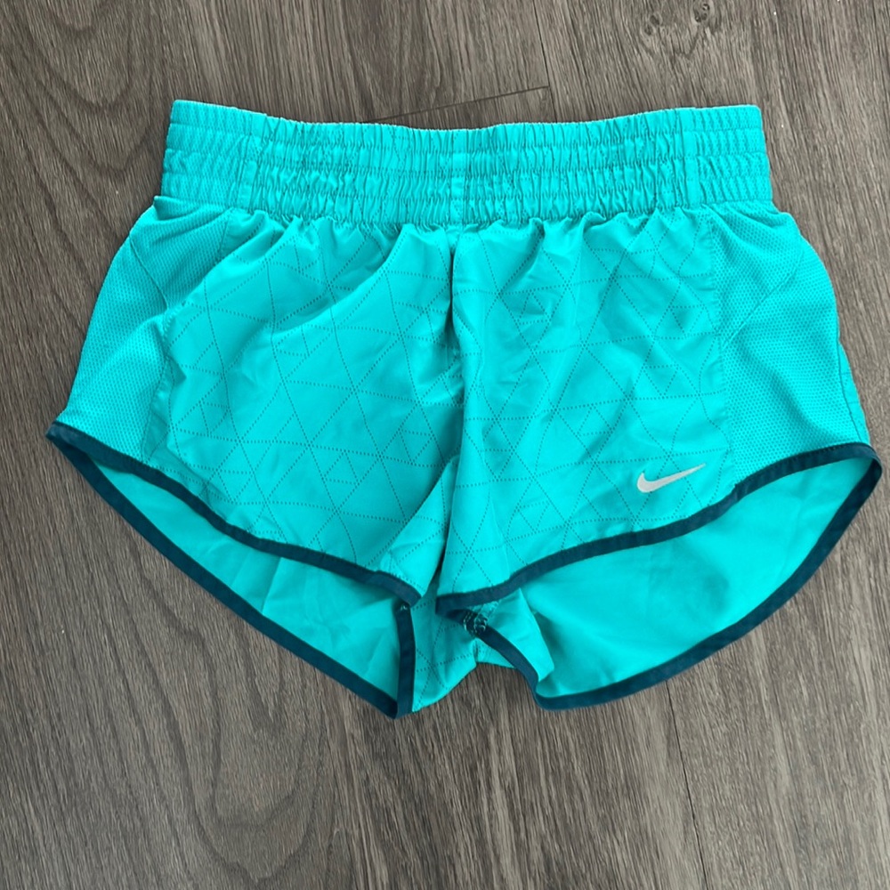 Teal and turquoise Nike dry fit athletic shorts